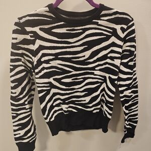 Black and White Zebra Print Sweater